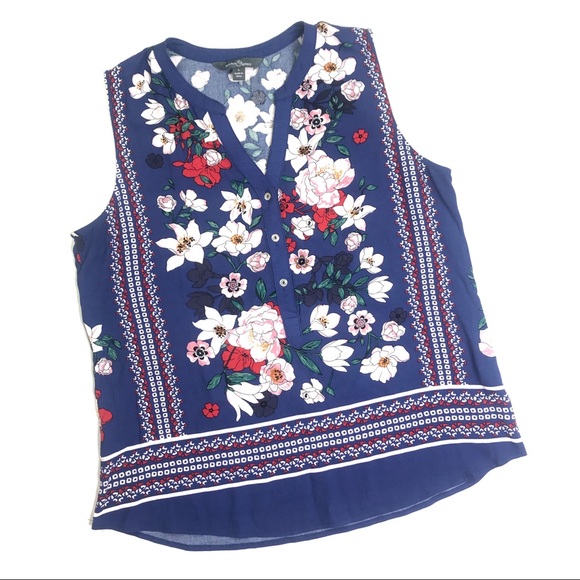 Market & Spruce Tops - Market & Spruce Floral Sleeveless Top Size Large